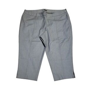 Fashion Bug Womens Plus Size 28 Gray Cropped Dress Pants Side Zip Stretch Work